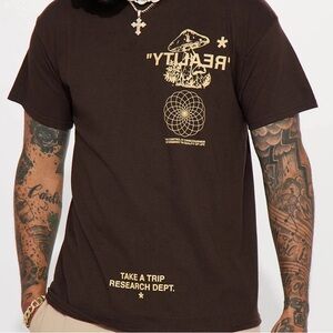 Brown reality tee shirt
